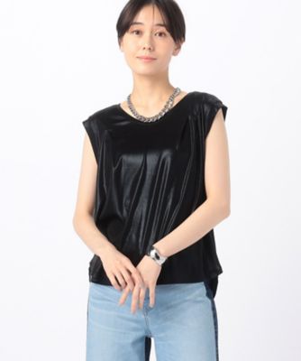 ＜COMME CA (Women)＞箔スムース　デザインタンクトップ（０１０１ＥＧ０２）