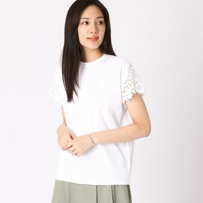 ＜COMME CA (Women)＞レースパーツ　Ｔシャツ（０１０１ＥＱ０１）