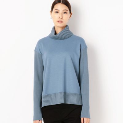 【ウォッシャブル】ウールミルドスムース　ニット切替プルオーバー（０１０１ＥＷ１７）