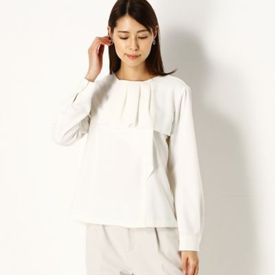 ＜COMME CA (Women)＞【ウォッシャブル】２ＷＡＹストレッチジョーゼット　アシンメトリーフリルブラウス（０１０２ＨＹ０１）
