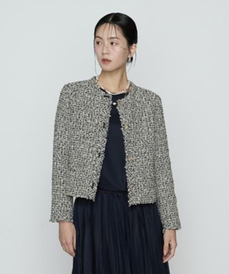 ＜COMME CA (Women)＞セレモニーツイード　ノーカラージャケット（０１０２ＪＯ０２）