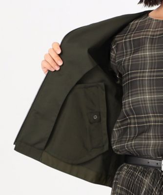 ポリエステルストレッチシャンブレー　ノーカラー・ＭＡ－１ブルゾン（０１０２ＶＩ０１）