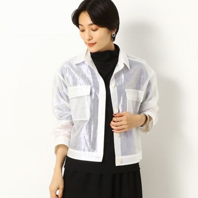 ＜三越伊勢丹/公式＞【SALE】COMME CA (Women)/コムサ ラミーポリエステル シャツブルゾン シロ コート・ジャケット【三越伊勢丹/公式】