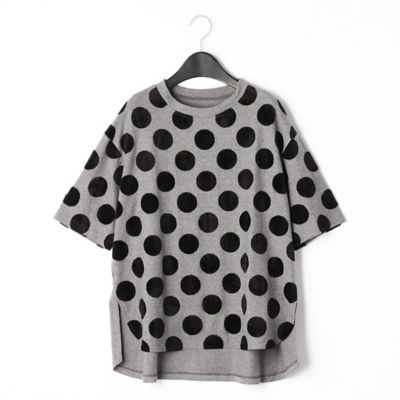 ＜COMME CA (Women)＞ドットジャカード　ビックシルエットＴシャツ（０１０３ＥＷ０９）