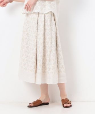 ＜COMME CA (Women)＞【セットアップ対応】七宝調ジオメトリックオパールプリント　タックフレアスカート（０１０３ＦＤ０１）