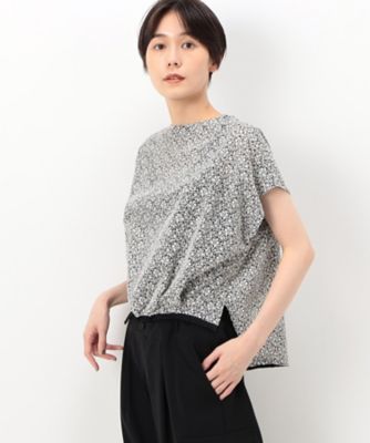 ＜COMME CA (Women)＞コットン／ポリエステル　　バイカラーレース　プルオーバーブラウス（０１０３ＨＥ０２）