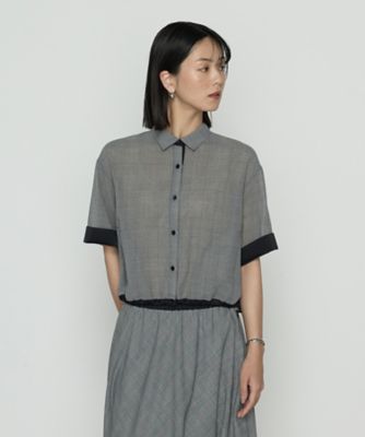 ＜COMME CA (Women)＞シアーグレンチェック　ブラウジングヘムシャツ（０１０３ＨＭ０１）