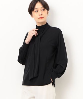 ＜COMME CA (Women)＞強撚スムース　ボウタイ付ハイネックプルオーバー（０１０４ＨＣ０４）