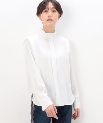 ＜COMME CA (Women)＞マットサテン　デザインハイネックブラウス（０１０４ＨＥ０４）