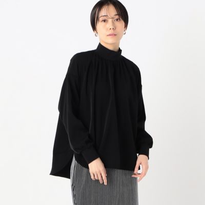 【SALE】COMME CA (Women)/コムサ 起毛ストレッチサテン リブギャザープルオーバー(0104HG05) クロ トップス【三越伊勢丹/公式】