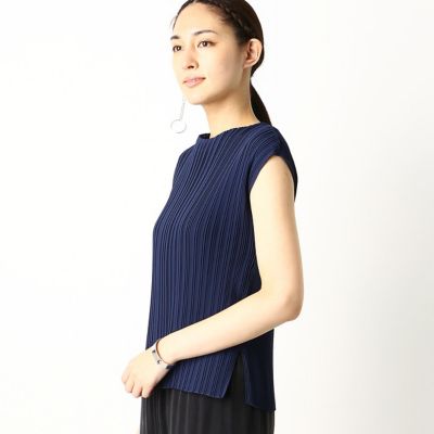 ツイスト梨地ストレッチ　ランダムプリーツ　ブラウス（０１０４ＨＴ１２）