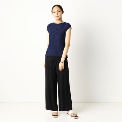 ツイスト梨地ストレッチ　ランダムプリーツ　ブラウス（０１０４ＨＴ１２）