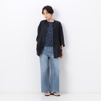 ジャージー風　ワイドデニムパンツ（０１０５ＰＣ１１）