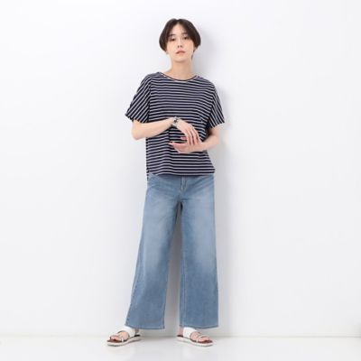 ジャージー風　ワイドデニムパンツ（０１０５ＰＣ１１）