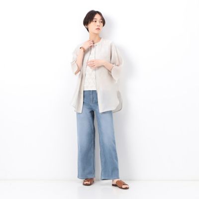 ジャージー風　ワイドデニムパンツ（０１０５ＰＣ１１）