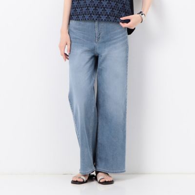ジャージー風　ワイドデニムパンツ（０１０５ＰＣ１１）