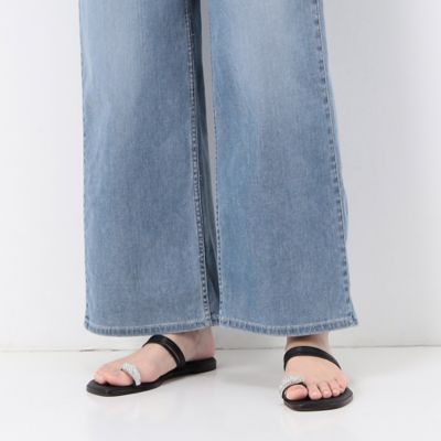 ジャージー風　ワイドデニムパンツ（０１０５ＰＣ１１）