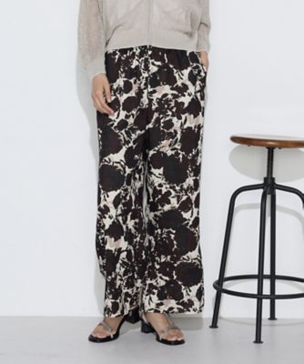 ＜COMME CA (Women)＞麻調ポリエステル　ボタニカルプリントパンツ（０１０５ＰＯ０６）