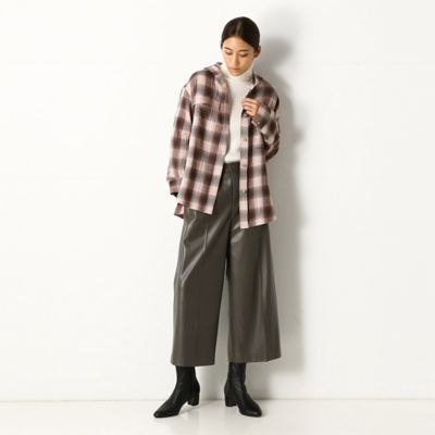 【ウォッシャブル】フェイクレザー　キュロットパンツ（０１０５ＰＷ０６）