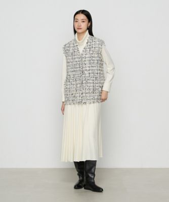 ウールスムースジャージー シガレットプリーツスカート