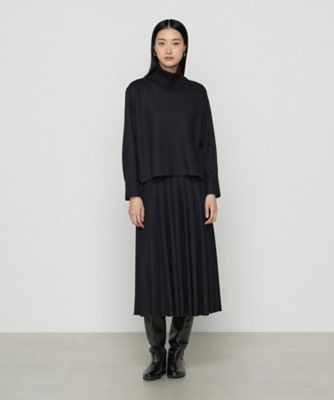 ウールスムースジャージー シガレットプリーツスカート