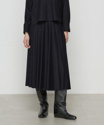 ウールスムースジャージー シガレットプリーツスカート