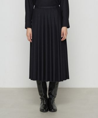 ウールスムースジャージー シガレットプリーツスカート