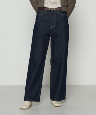 COMME CA (Women)/コムサ 10.5オンスセンタープレス ワイドデニムパンツ(0107PM02) ネービーブルー(09) パンツ・ズボン【三越伊勢丹/公式】
