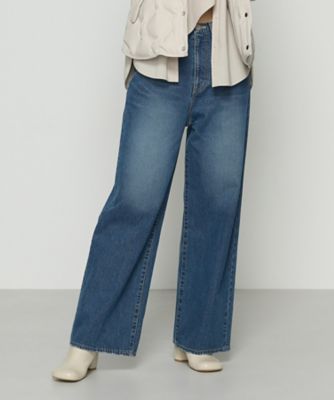 COMME CA (Women)/コムサ 10.5オンスセンタープレス ワイドデニムパンツ(0107PM02) アオ(22) パンツ・ズボン【三越伊勢丹/公式】