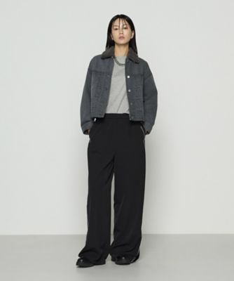 10．5オンス空紡デニム フェイクファー襟付きデニムジャケット