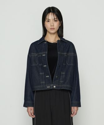 10．5オンス空紡デニム フェイクファー襟付きデニムジャケット