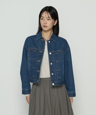 10．5オンス空紡デニム フェイクファー襟付きデニムジャケット