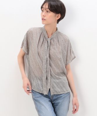 ＜COMME CA (Women)＞カットジャカードドットプリント　ボウタイブラウス（０１０８ＨＥ０３）