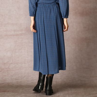 ジオメトリック小紋調プリント　フレアースカート（０１０９ＦＲ０２）