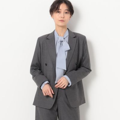 ＜三越伊勢丹/公式＞ COMME CA (Women)/コムサ 2WAYストレッチフラノ ダブルブレストジャケット グレー コート・ジャケット【三越伊勢丹/公式】