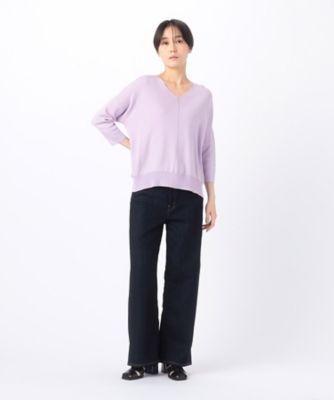中空ストレッチデニム　ワイドデニムパンツ（０１１０ＰＧ０３）