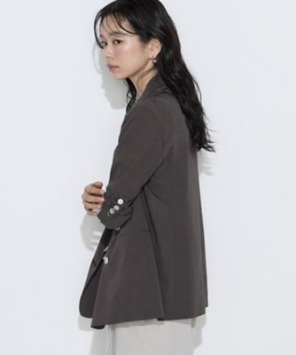 リネン／トリアセテートストレッチ ダブルブレストジャケット