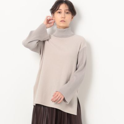 ＜COMME CA (Women)＞【前後２ＷＡＹ】ウールブークレー　バックスリットタートルプルオーバー（０１１３ＥＥ０５）