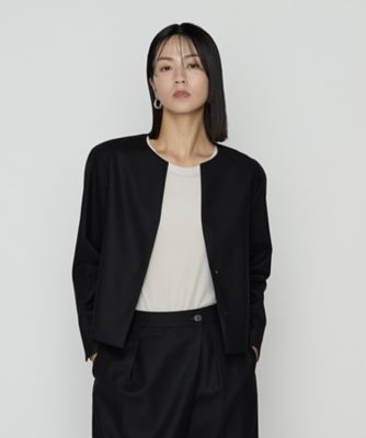 COMME CA (Women)/コムサ ストレッチフラノノーカラージャケット(0113JM01) クロ コート・ジャケット【三越伊勢丹/公式】