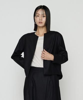 セットアップ対応】ストレッチフラノノーカラージャケット