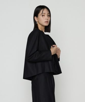 セットアップ対応】ストレッチフラノノーカラージャケット