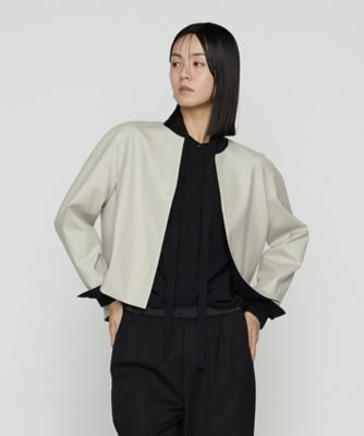 ＜COMME CA (Women)＞【セットアップ対応】ストレッチフラノノーカラージャケット（０１１３ＪＭ０１）