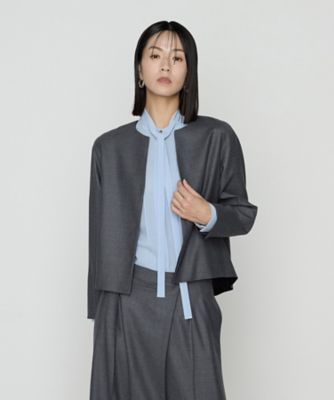 COMME CA (Women)/コムサ ストレッチフラノノーカラージャケット(0113JM01) グレー コート・ジャケット【三越伊勢丹/公式】