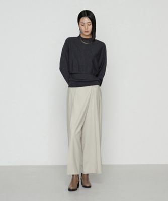 セットアップ対応】ストレッチフラノ アシンメトリータックワイド