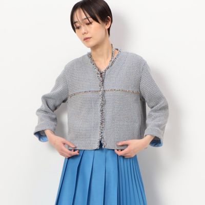 からみ織り　ノーカラージャケット（０１１３ＶＣ０４）
