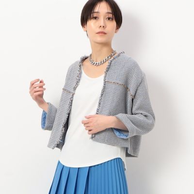 からみ織り　ノーカラージャケット（０１１３ＶＣ０４）