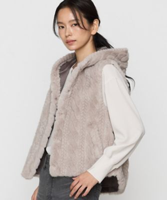 ケーブル柄フェイクファー ジレ（0113VI04） | COMME CA