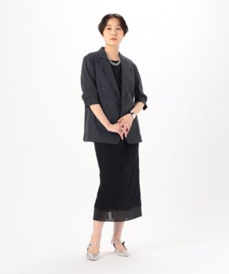 ブラック リネン ダブルブレストジャケット 40s50s French Vintage VETRA Black Linen Double