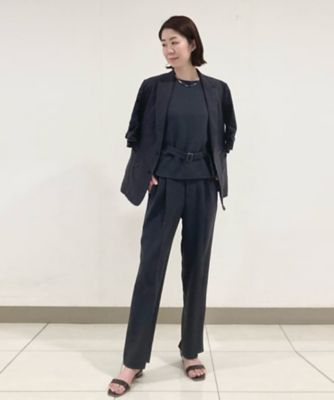 リネン／トリアセテートストレッチ ダブルブレストジャケット