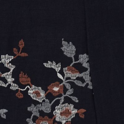 リネンフラワー　刺繍ハギプリーツスカート（０１１５ＦＣ０４）